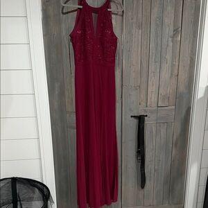 David's Bridal Burgundy Wedding Dress